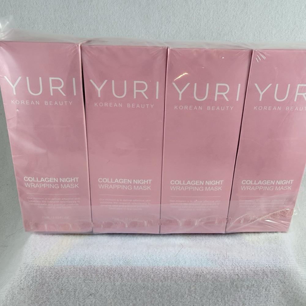 4 Yuri Korean Beauty Collagen Night Wrapping Mask 75ml / 2.53oz NEW EXP 04/2029